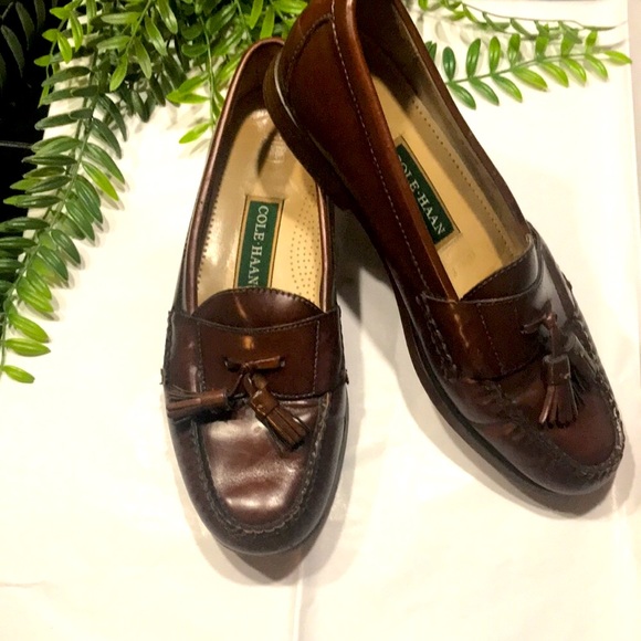 Cole Haan tassel loafers slip on men’s shoe leather size 10 brown main image 8